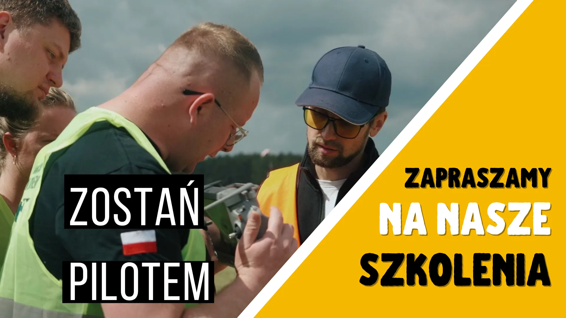 Szkolenie na pilota drona STS w Era Dronów — instruktor z kursantem, zaproszenie na kursy