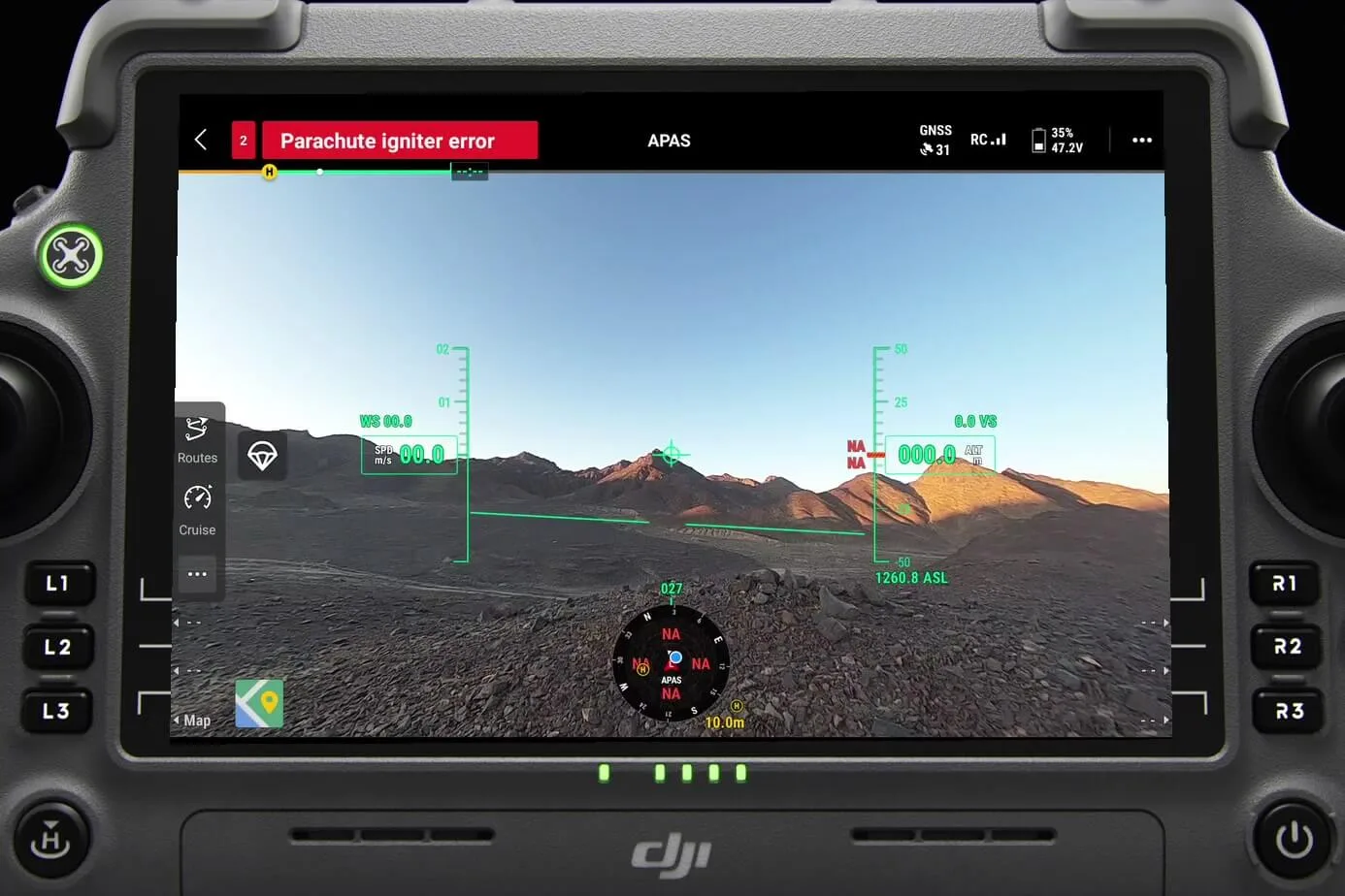 Autodiagnostyka AP100 w interfejsie Health Management System aplikacji DJI Pilot 2